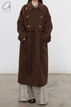 Mutedance 24 Autumn and Winter Double Breasted Lapel Jacket MD-MD24FW04-BROWN MD24FW03